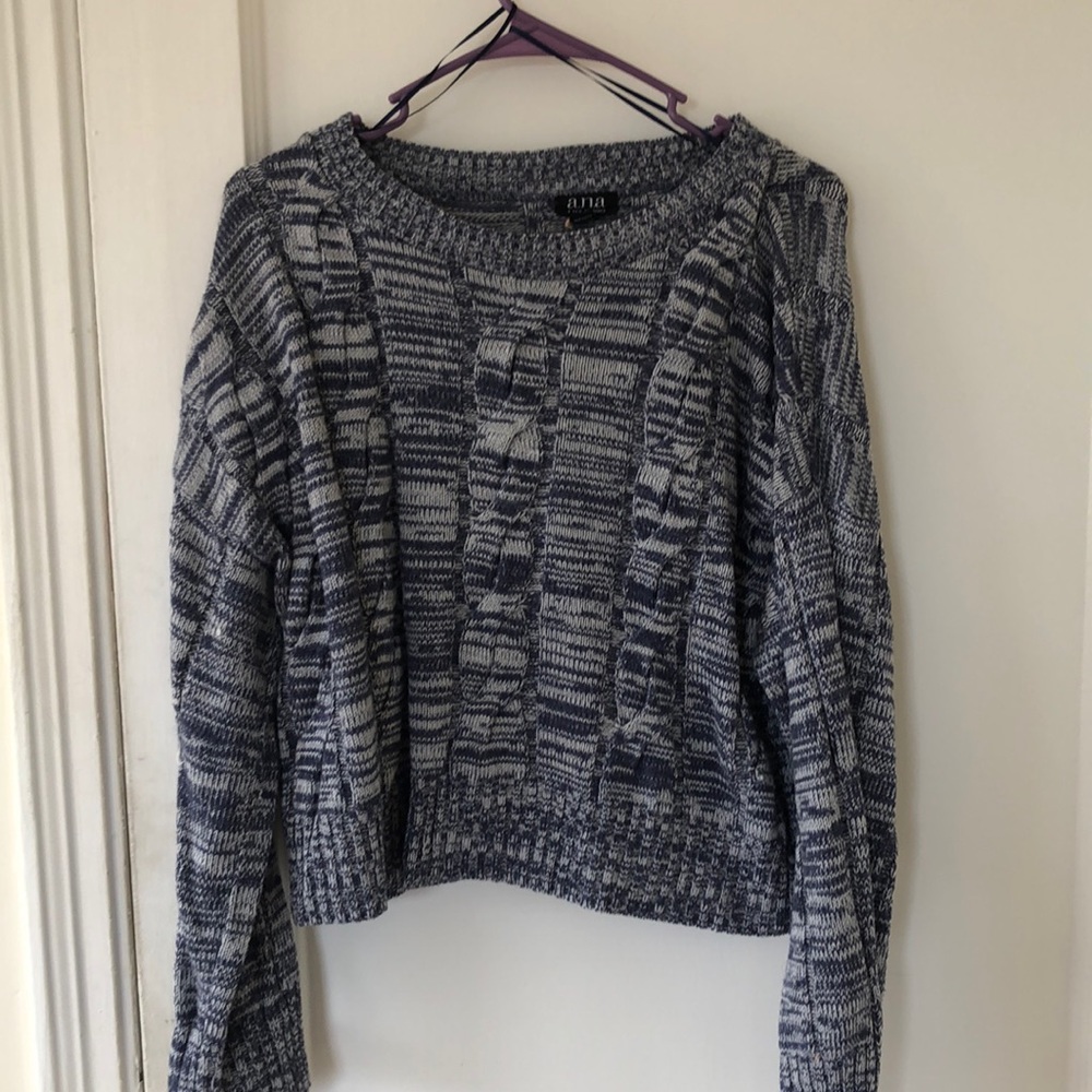 Blue and grey crop sweater